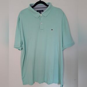Tommy Hilfiger Men's Sz XL Custom Fit Short Sleeve Mint Green Polo Shirt EuC